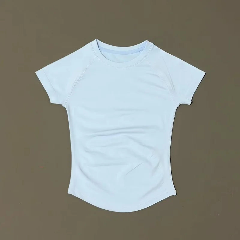 Women Running Short Sleeve Top Breathable Gym Yoga Fitness Shirt