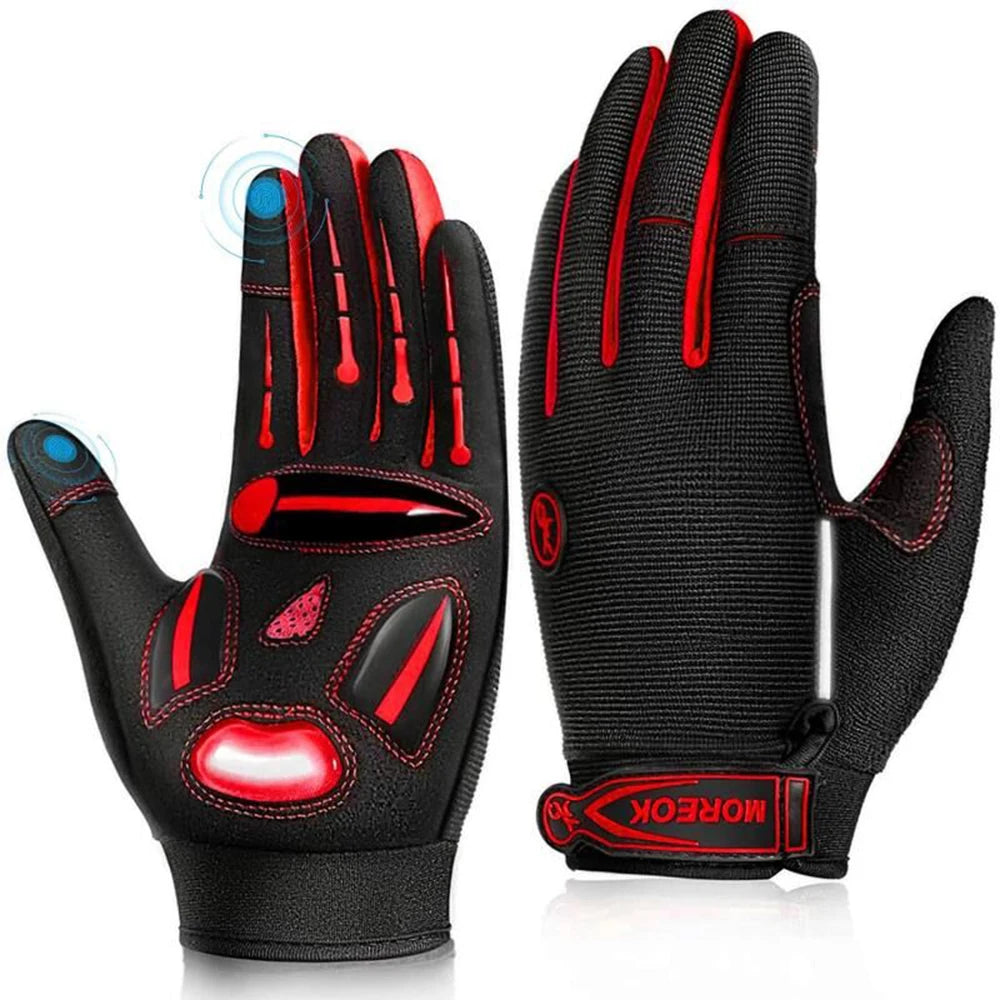 MOREOK Racing Gloves Motocross Breathable Non Slip MTB Cycling Touch Screen