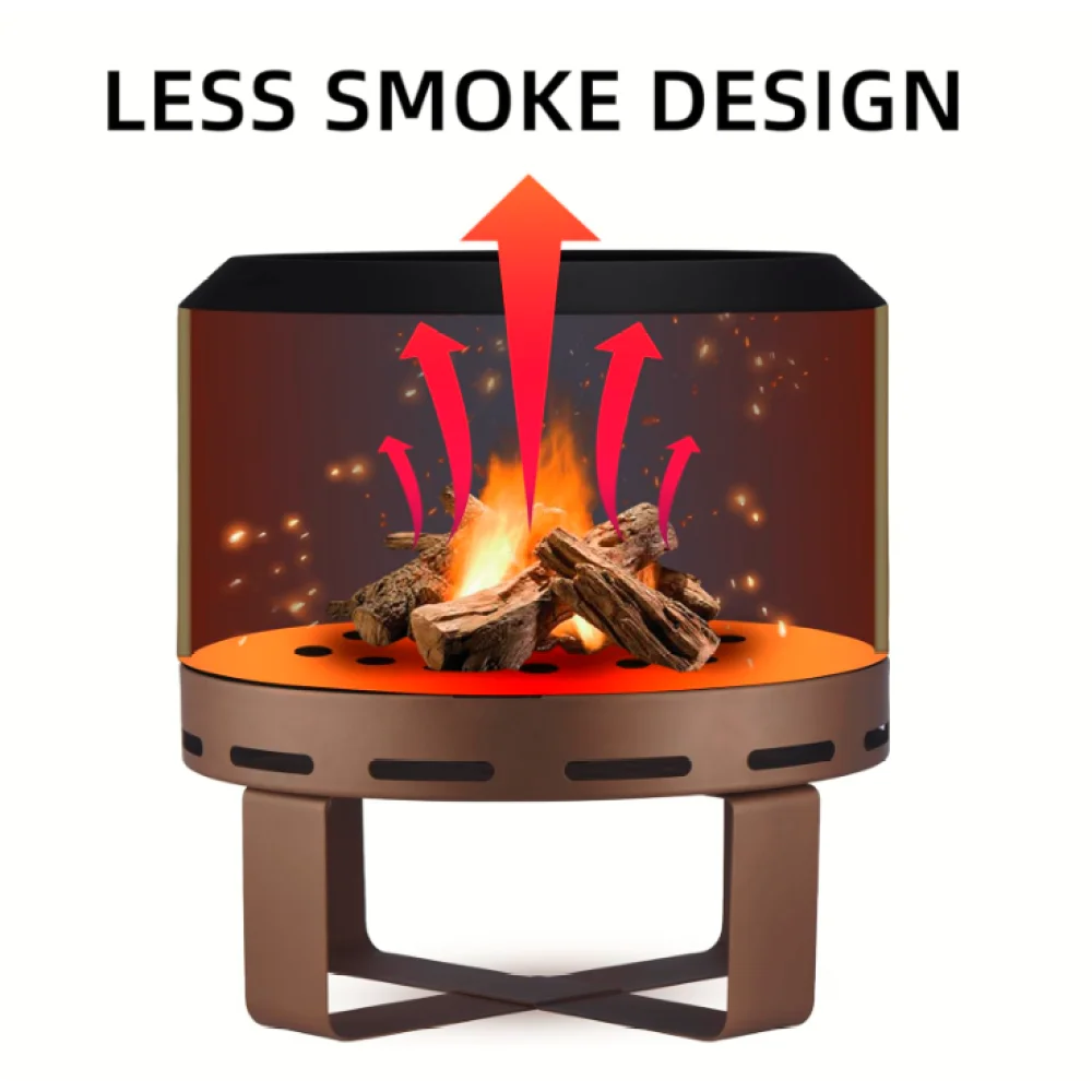 Outdoor Smokeless Fire Pit Stove With Stand For Patio