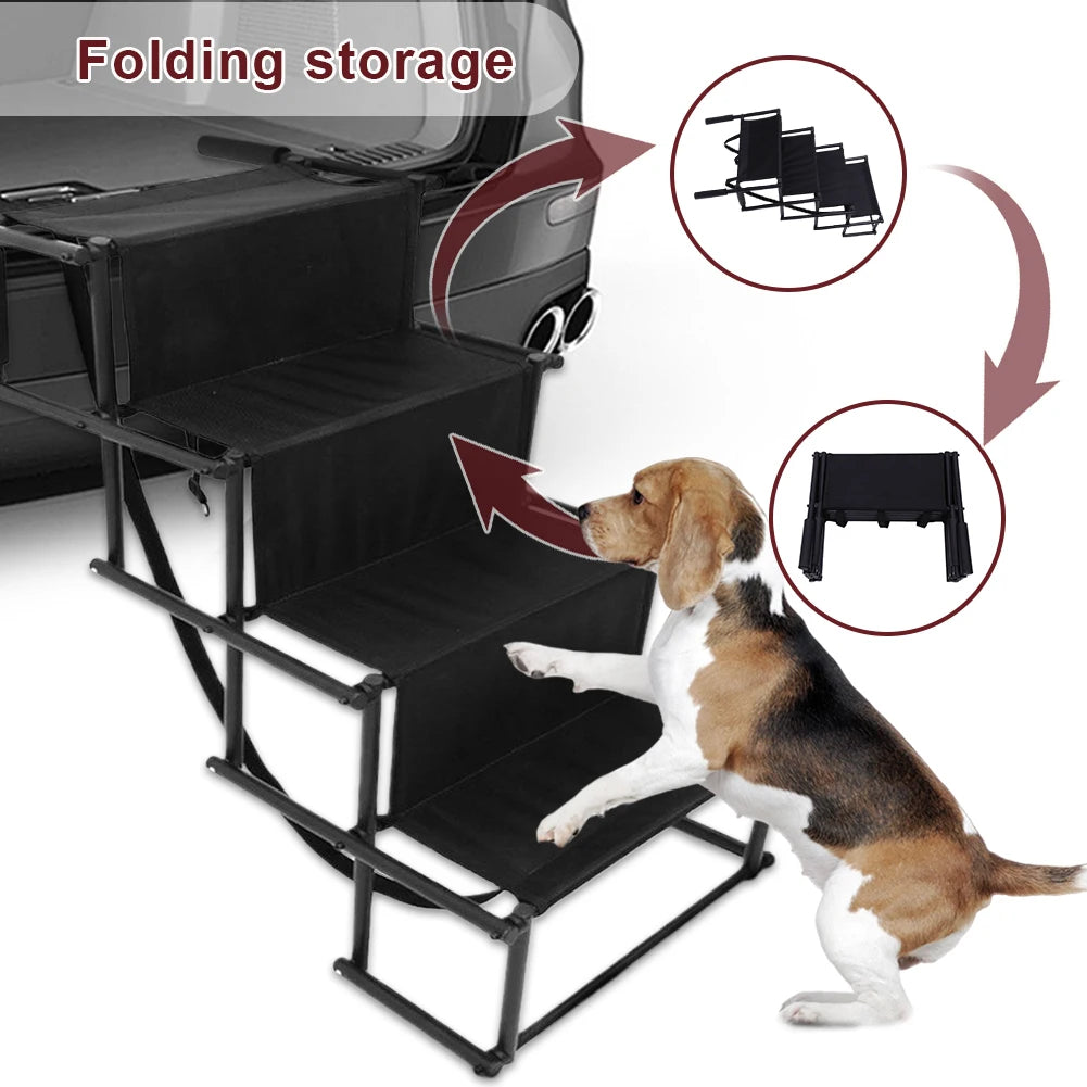 Pet Ramp Four Steps Folding Portable Nonslip Dog Cat Car Steps