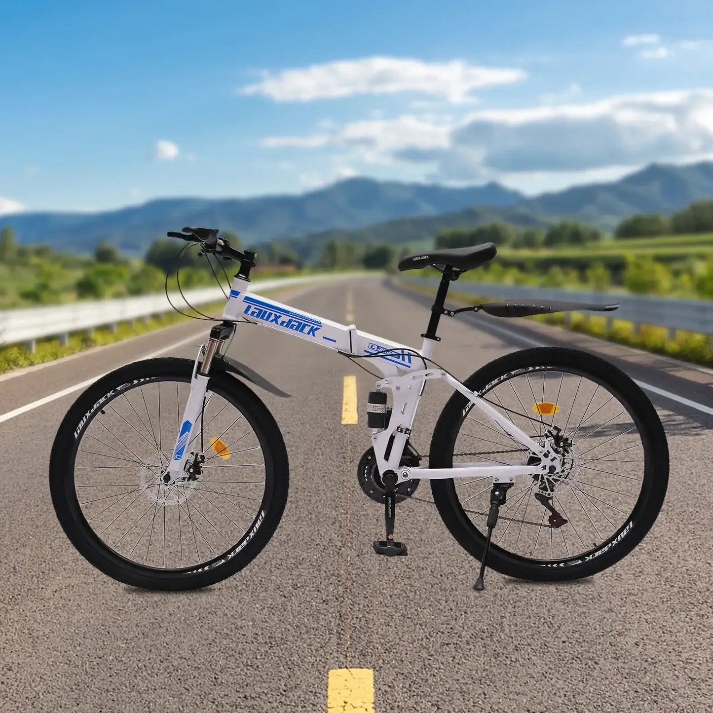 Foldable Mountain Bike For Men With 21-Speed Disc Brakes