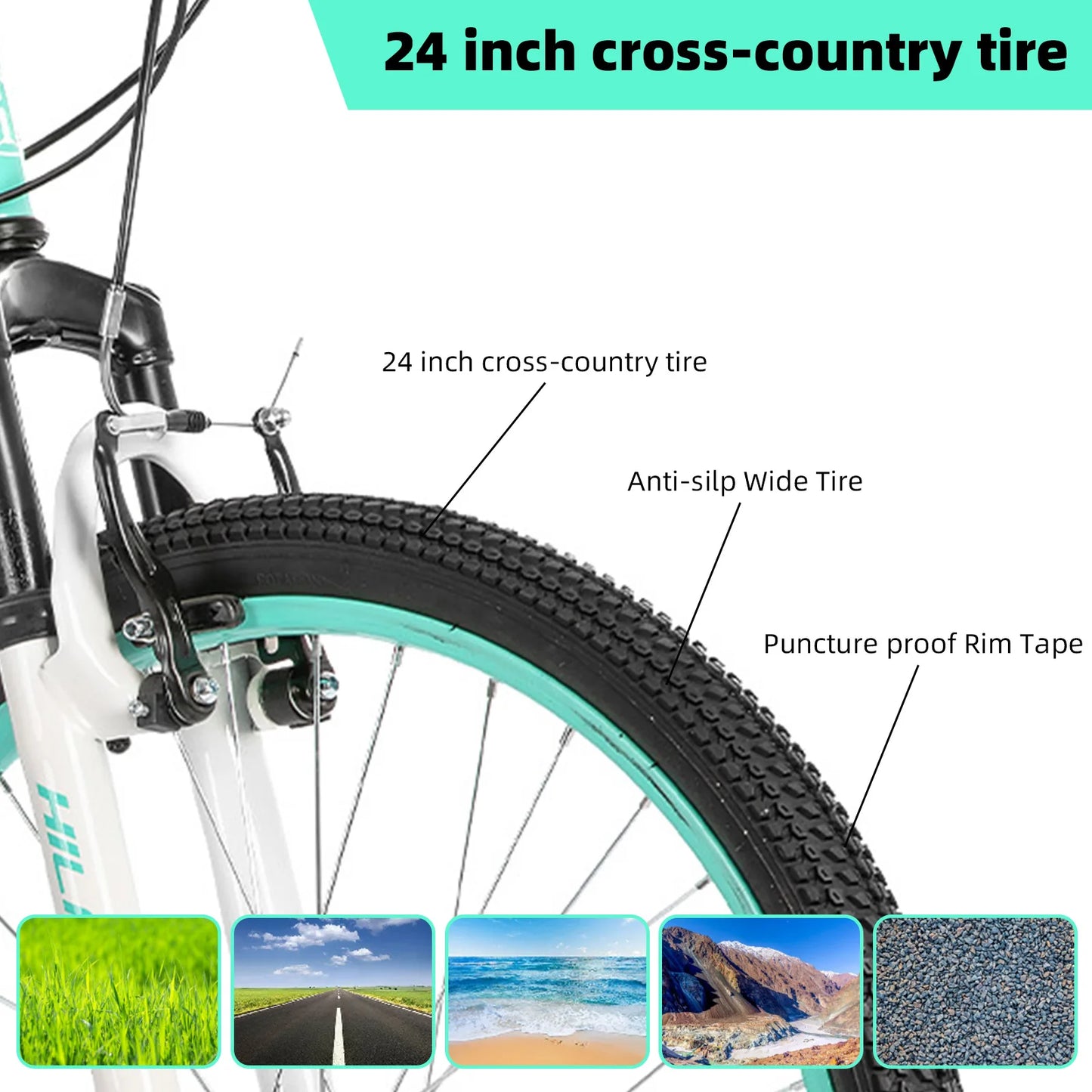Hiland Kids Mountain Bike Dual Handbrakes Kickstand