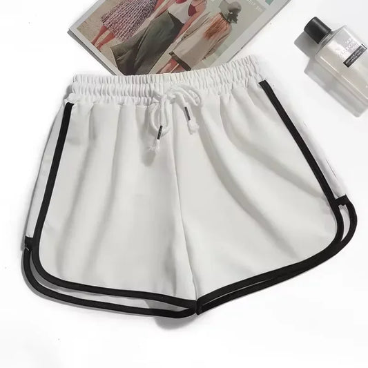 Striped Women's Sports Shorts Korean Casual Summer Wide-Leg