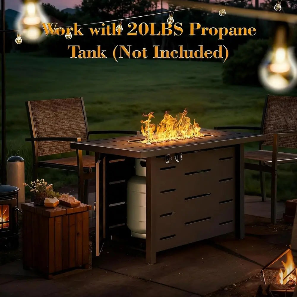 Outdoor Patio Fire Pit Table 50,000 BTU Propane Steel Smokeless Flame