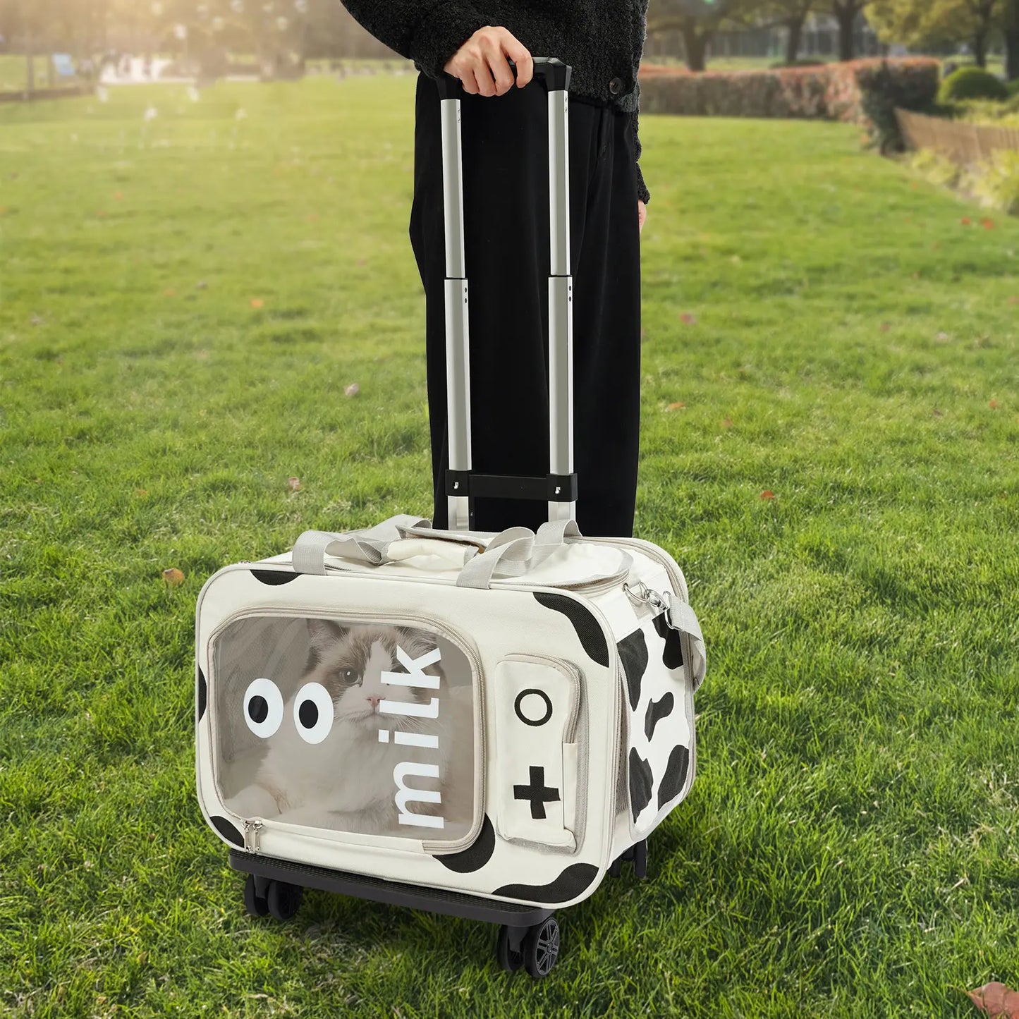 Pets Portable Trolley Carrier For Cats And Small Dogs