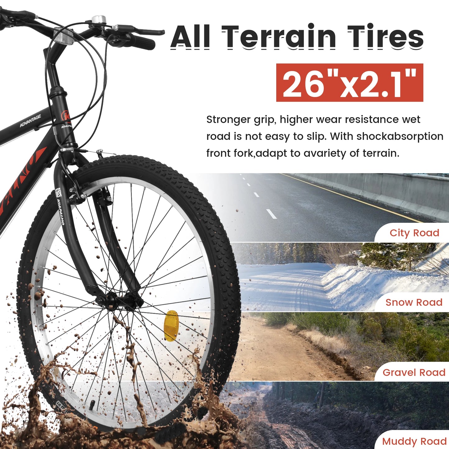 Mountain Bike For Unisex Riders 21 Speeds Dual V Brake