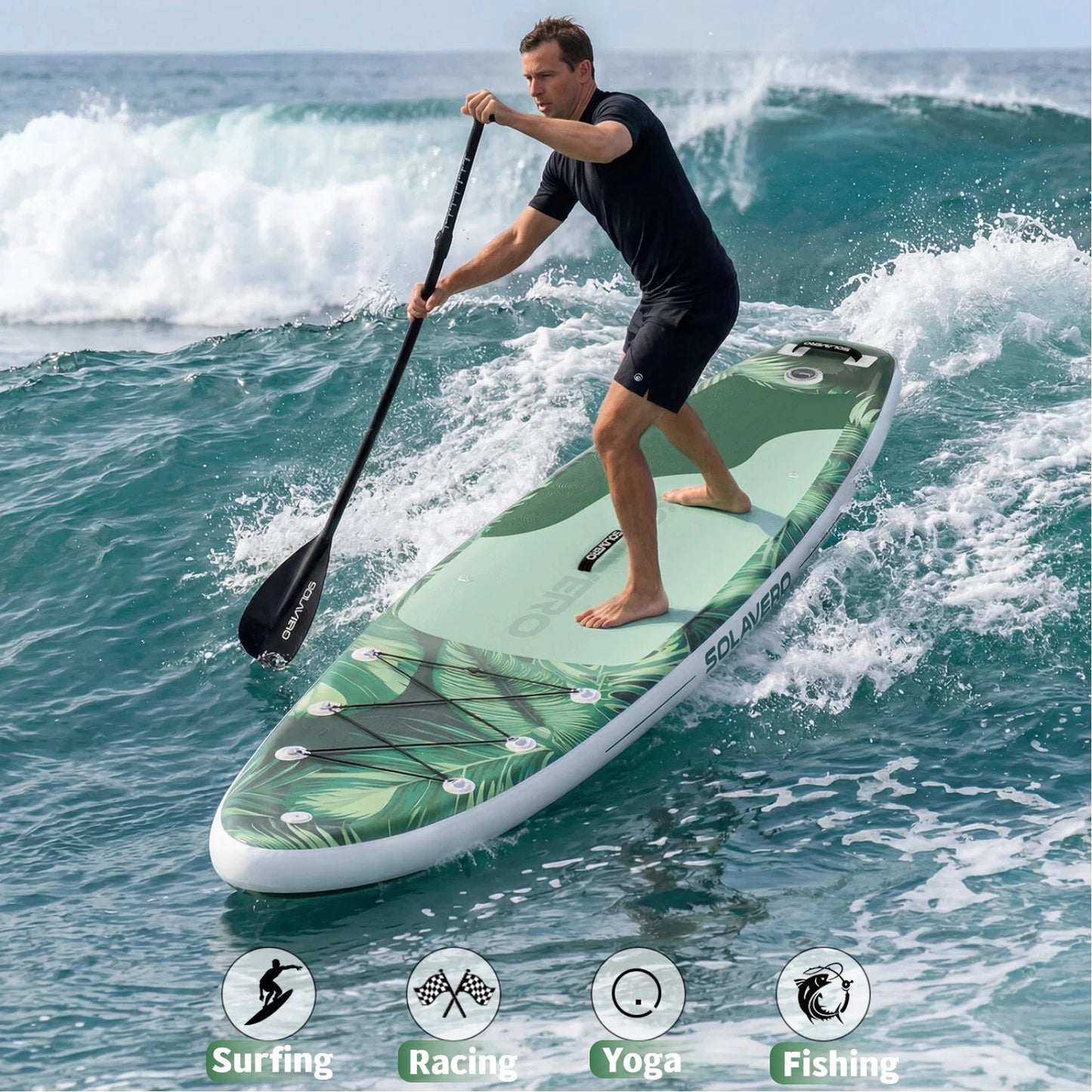 Inflatable SUP Board With Accessories And Adjustable Paddle