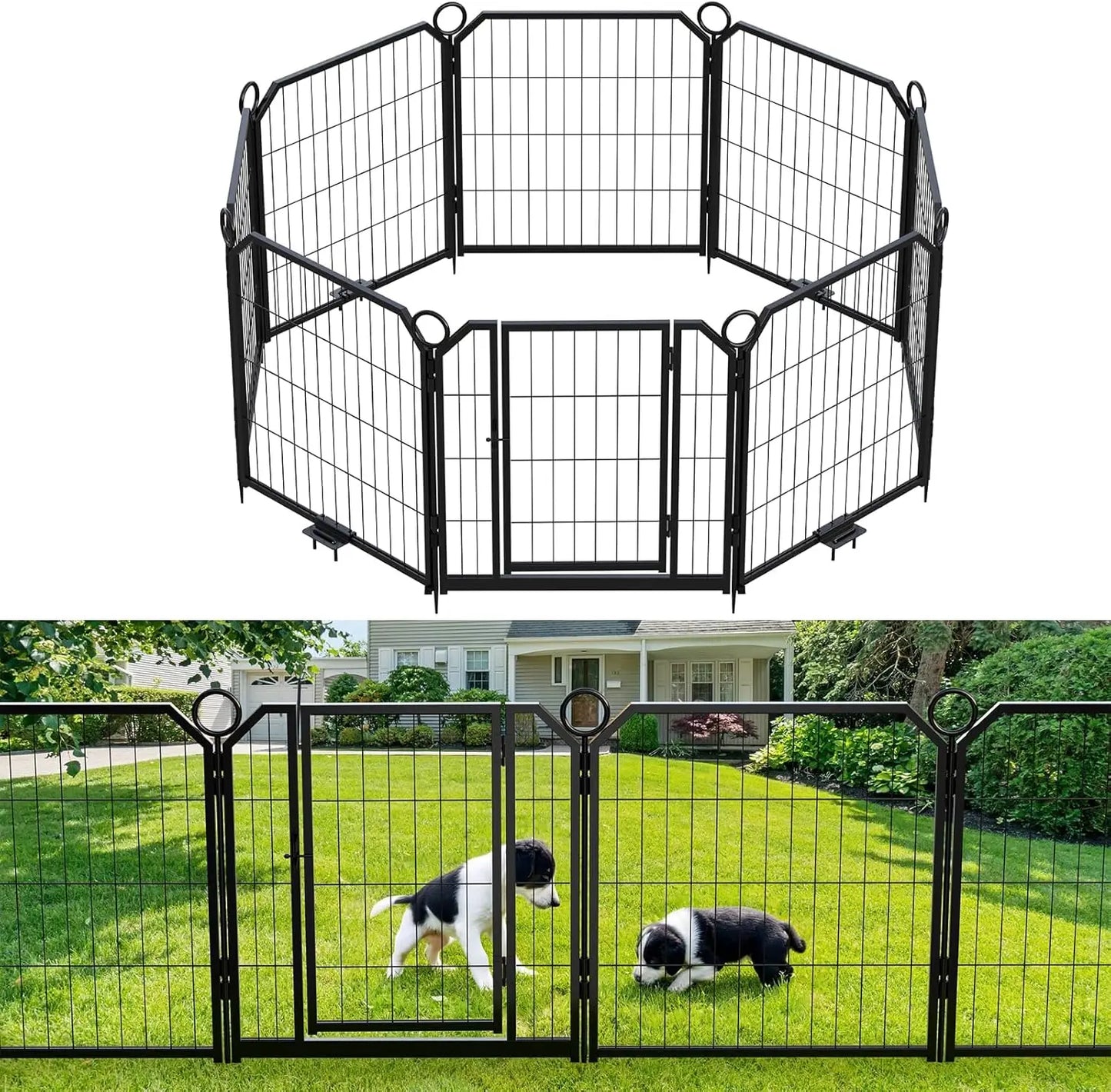 HiMISS Heavy Duty Portable Dog Playpen for Indoor Outdoor Use