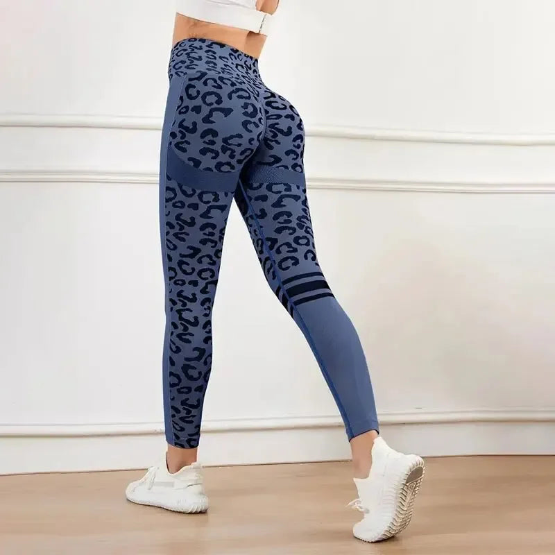 Leopard Print Seamless Quick Dry Yoga Pants With High Waist
