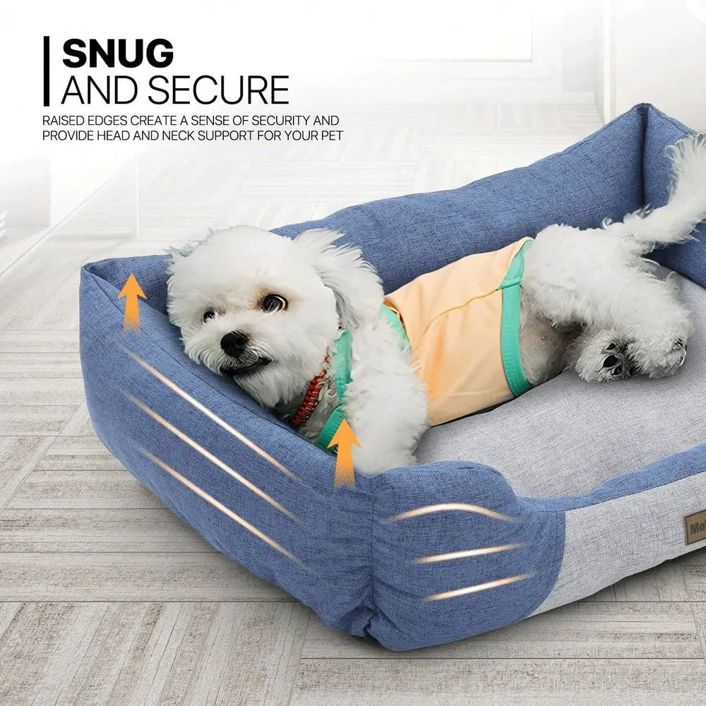 Dog Bed Linen Like Fabric Machine Washable For Pets