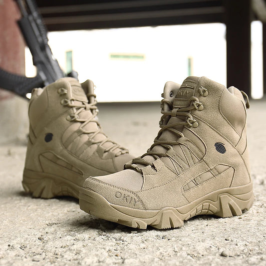 Vintage British Style High Top Work Boots For Men Outdoor