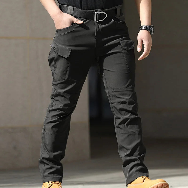 Hirigin Men Cargo Pants Multi Pocket Waterproof Trousers