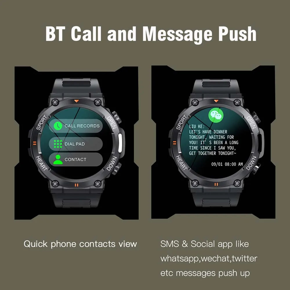 SENBONO Men Smartwatch K56 Big Screen Bluetooth Call Fitness Tracker
