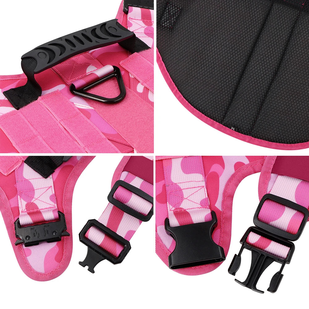 PETRAVEL Camouflage Dog Harness German Shepherd Tactical Vest Adjustable