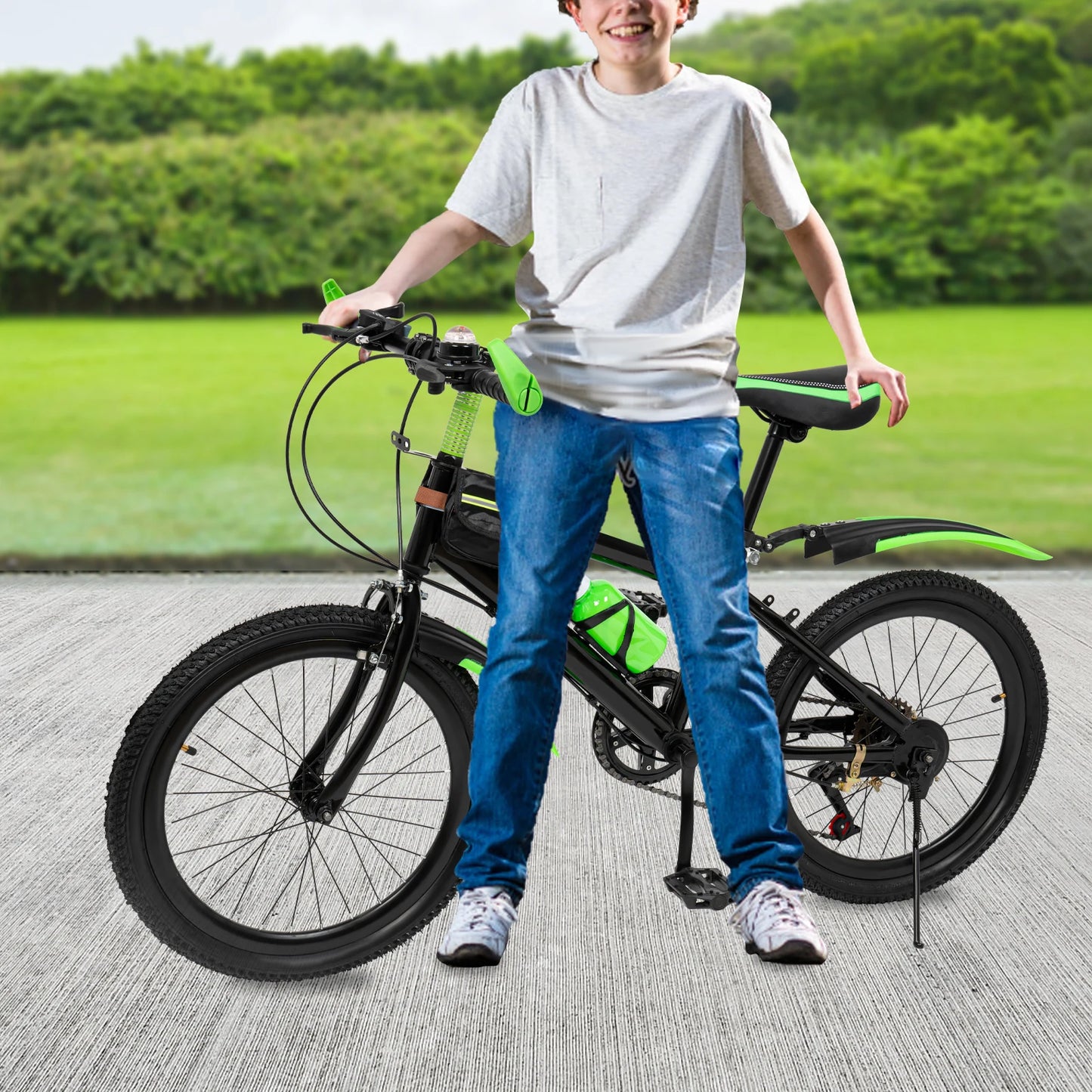 Kids Mountain Bike With Front And Rear Brakes Height Adjustable