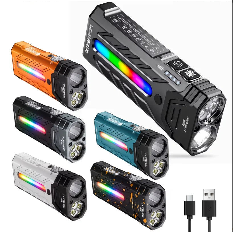 5000LM Rechargeable Magnetic LED Flashlight With 55 Modes