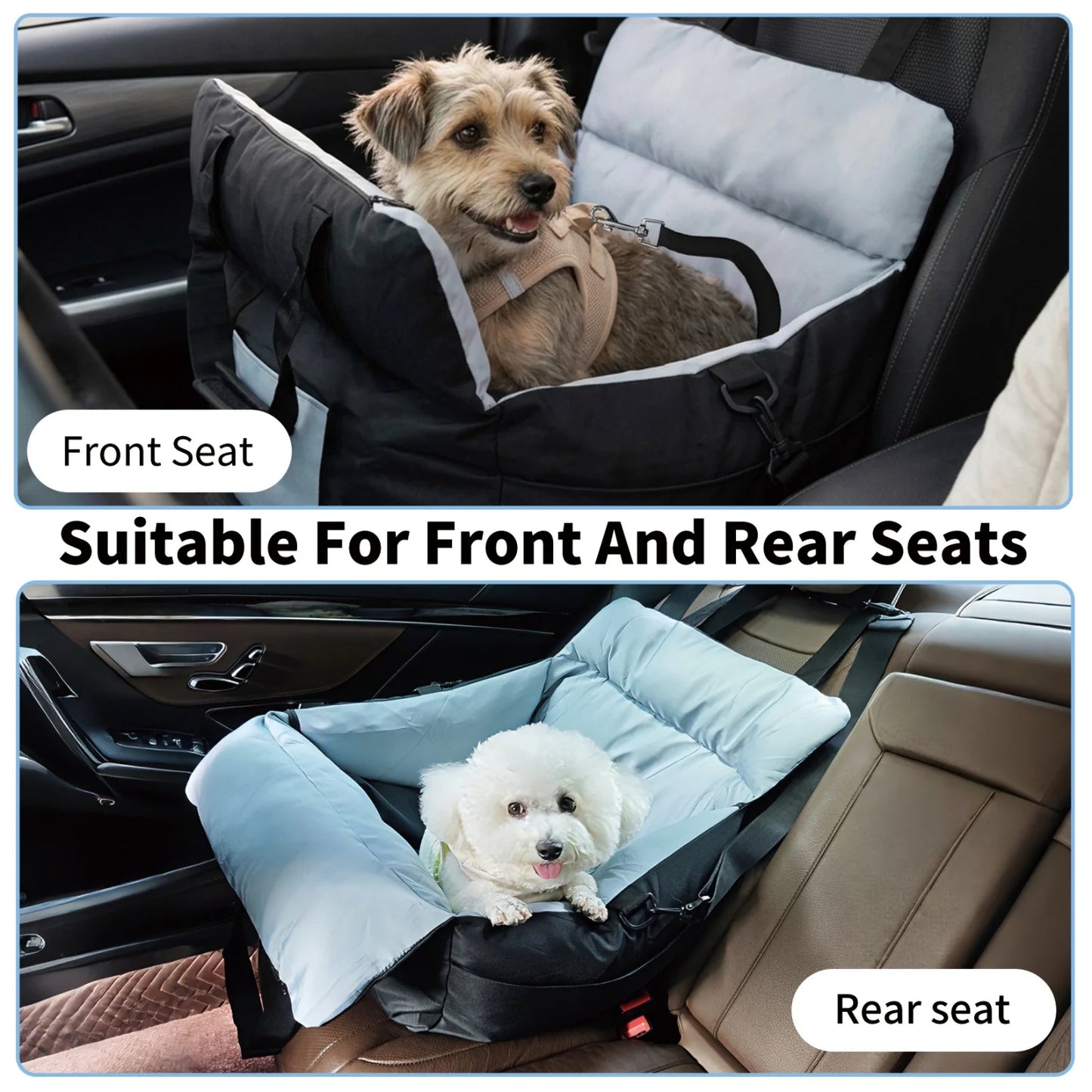 BINGOPAW Dog Car Seat For Small Dogs Washable Safety Belt