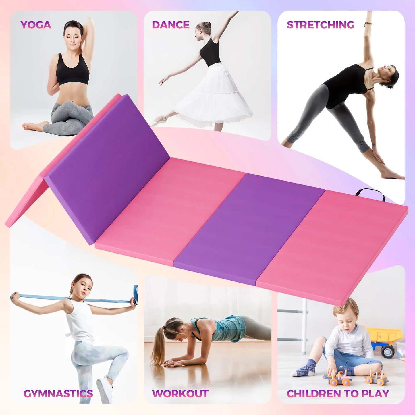 HiMISS Gymnastics Mat 4 Fold 5 Fold Tumbling Exercise Mats