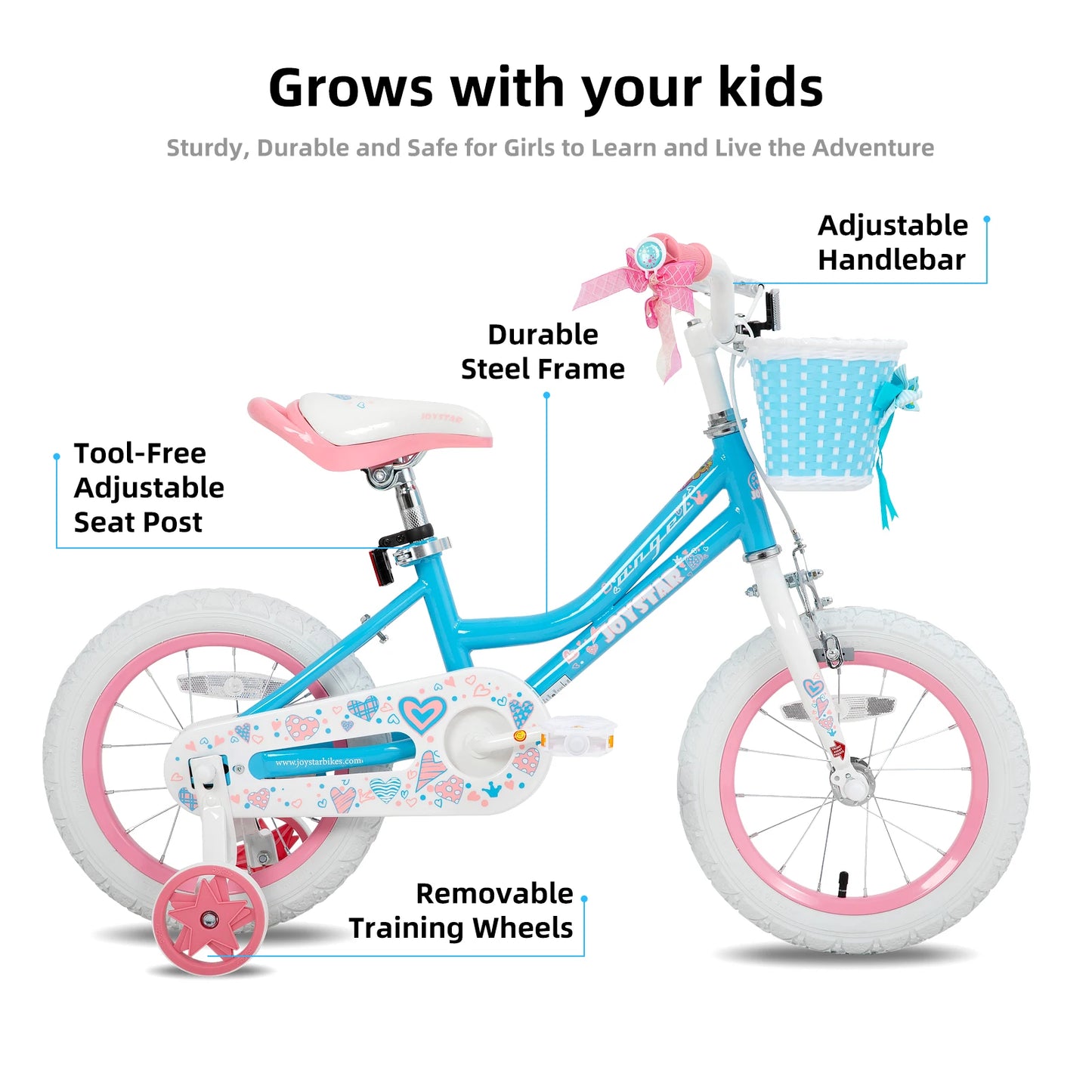 JOYSTAR Kids Bicycle With Basket And Training Wheels
