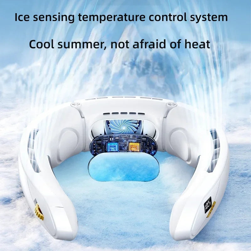 CREAROMA Neck Hanging Fan With TEC Semiconductor Cooling, LED Display, Quiet