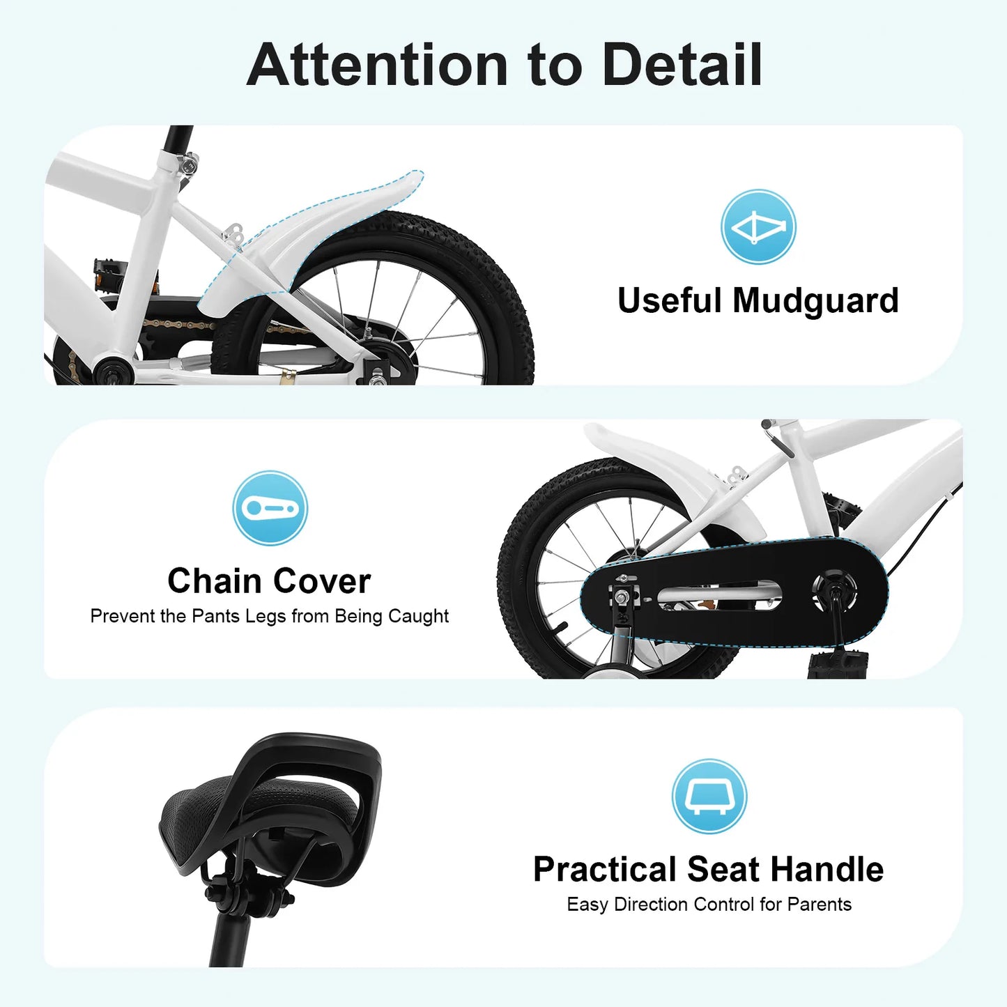 Beginner Kids Bike With Training Wheels And Adjustable Seat Height