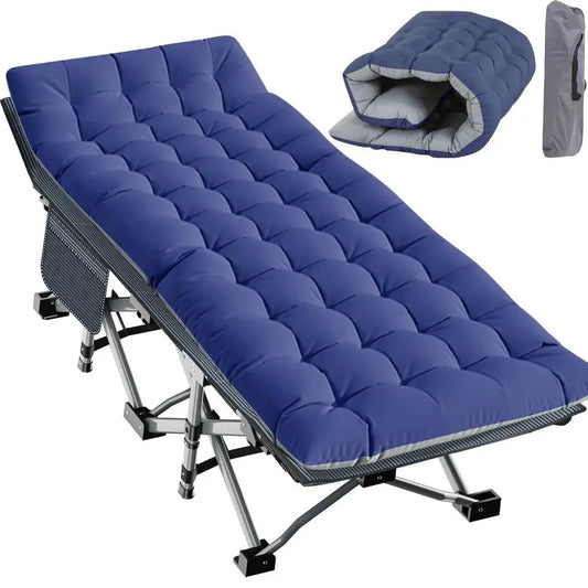 Folding Camping Cot With Mattress Pad And Carry Bag