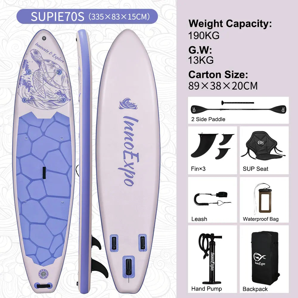 InnoExpo Inflatable Stand Up Paddle Board With Non-Slip Deck And Accessories