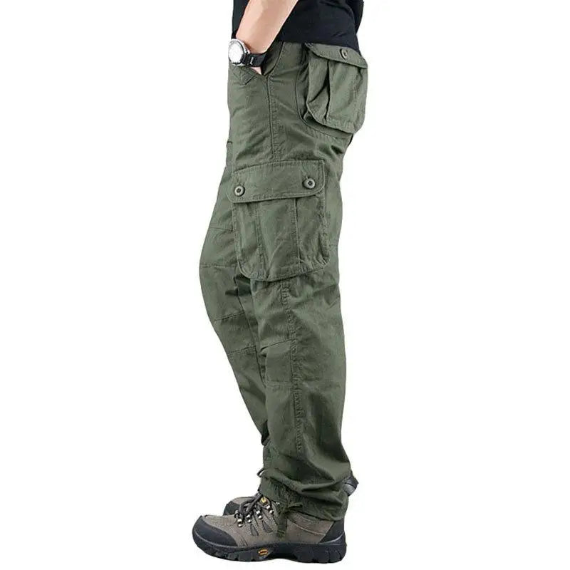 NONECN Tactical Cargo Pants For Men Cotton Outdoor Work Trousers