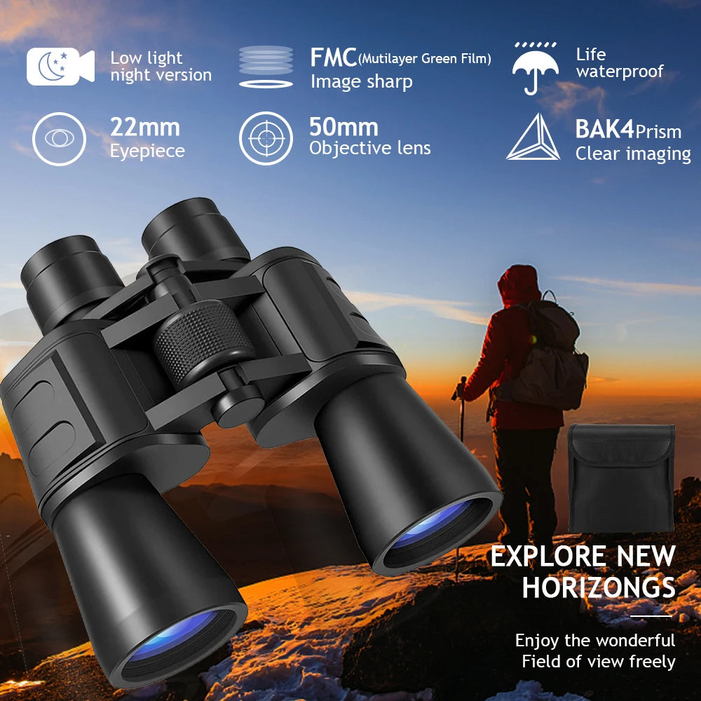 Zoom Binoculars Pro HD BAK4 Prism Day Night Vision Waterproof
