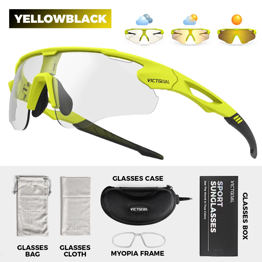 Victgoal Photochromic Cycling Sunglasses UV400 Protection For Athletes