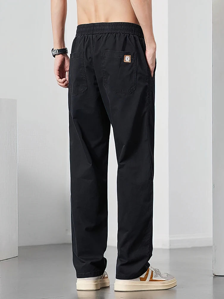 Nevettle Men Cargo Pants Wide Leg Drawstring Trousers