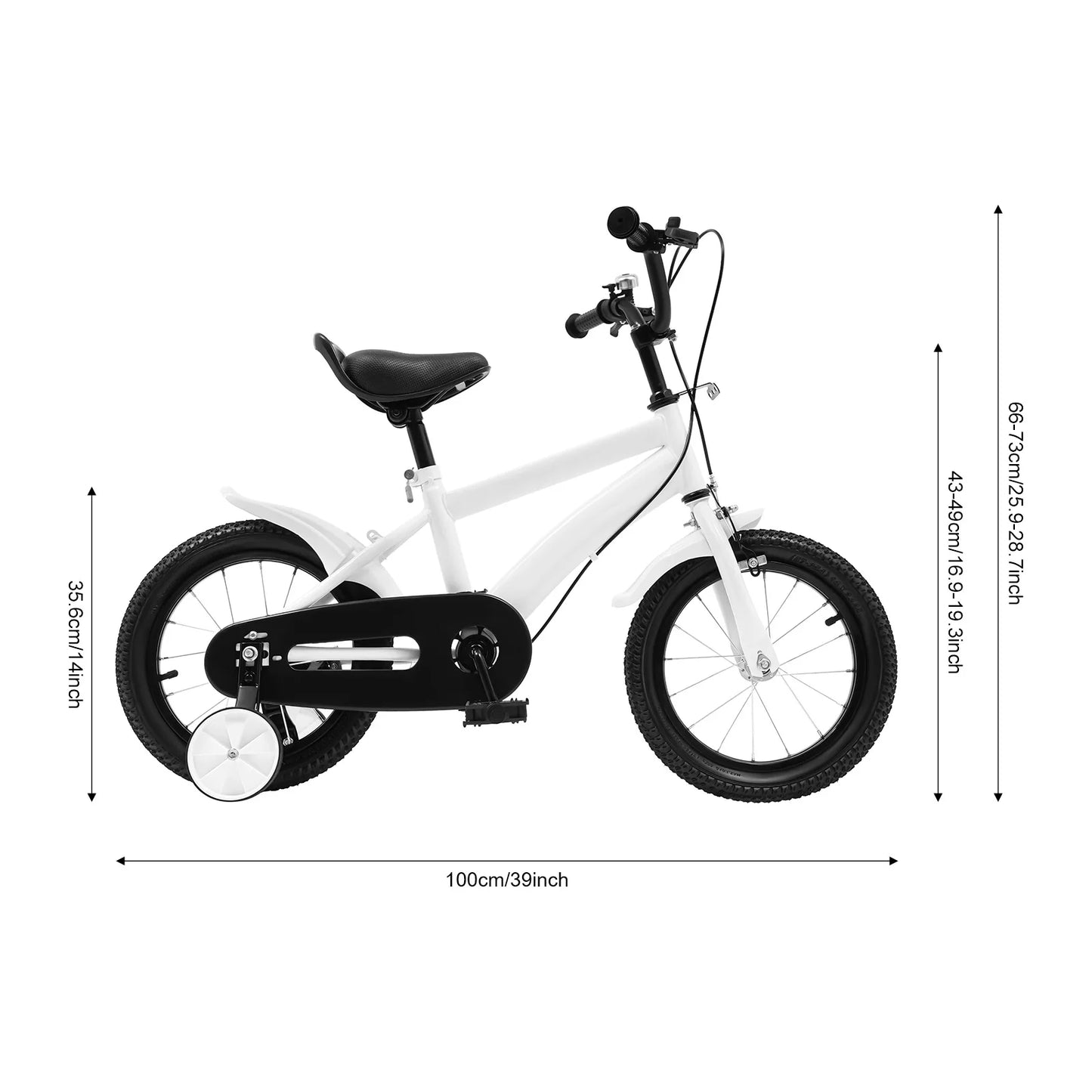 Beginner Kids Bike With Training Wheels And Adjustable Seat Height