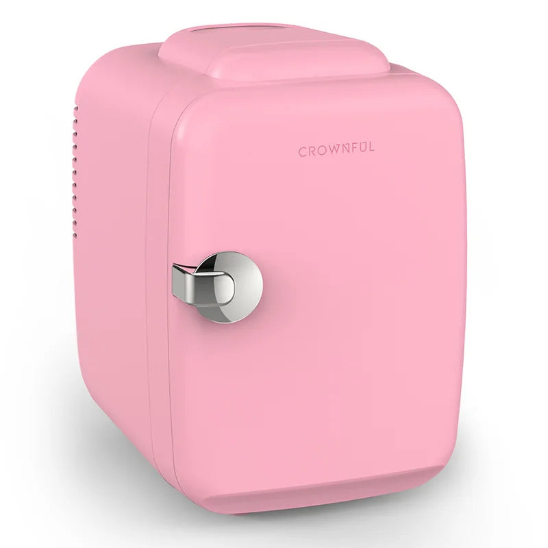 Crownful Beauty Skincare Mini Fridge ACDC Refrigerator for Travel