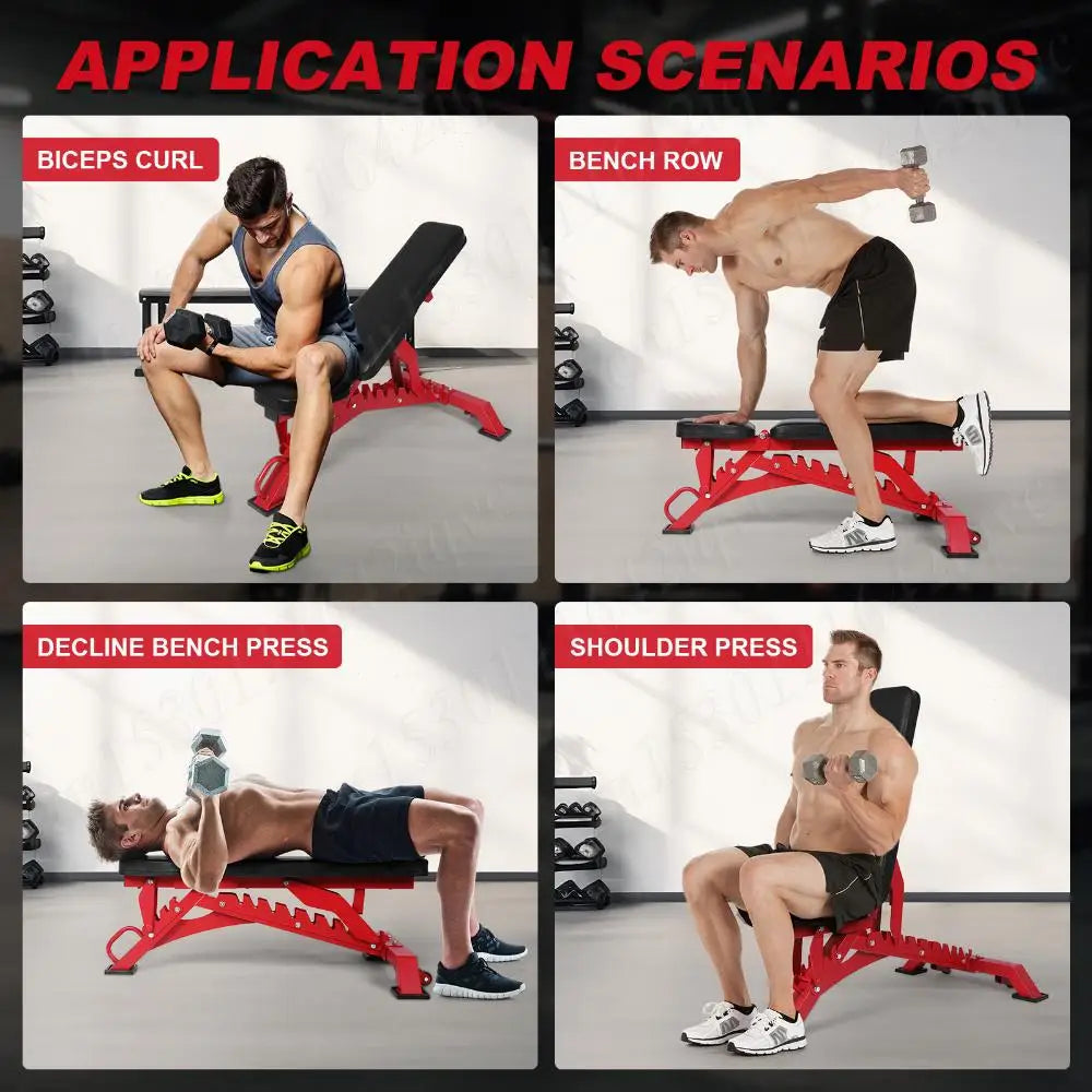Shunmaii Fitness Equipment Adjustable Incline Decline Heavy Duty Bench