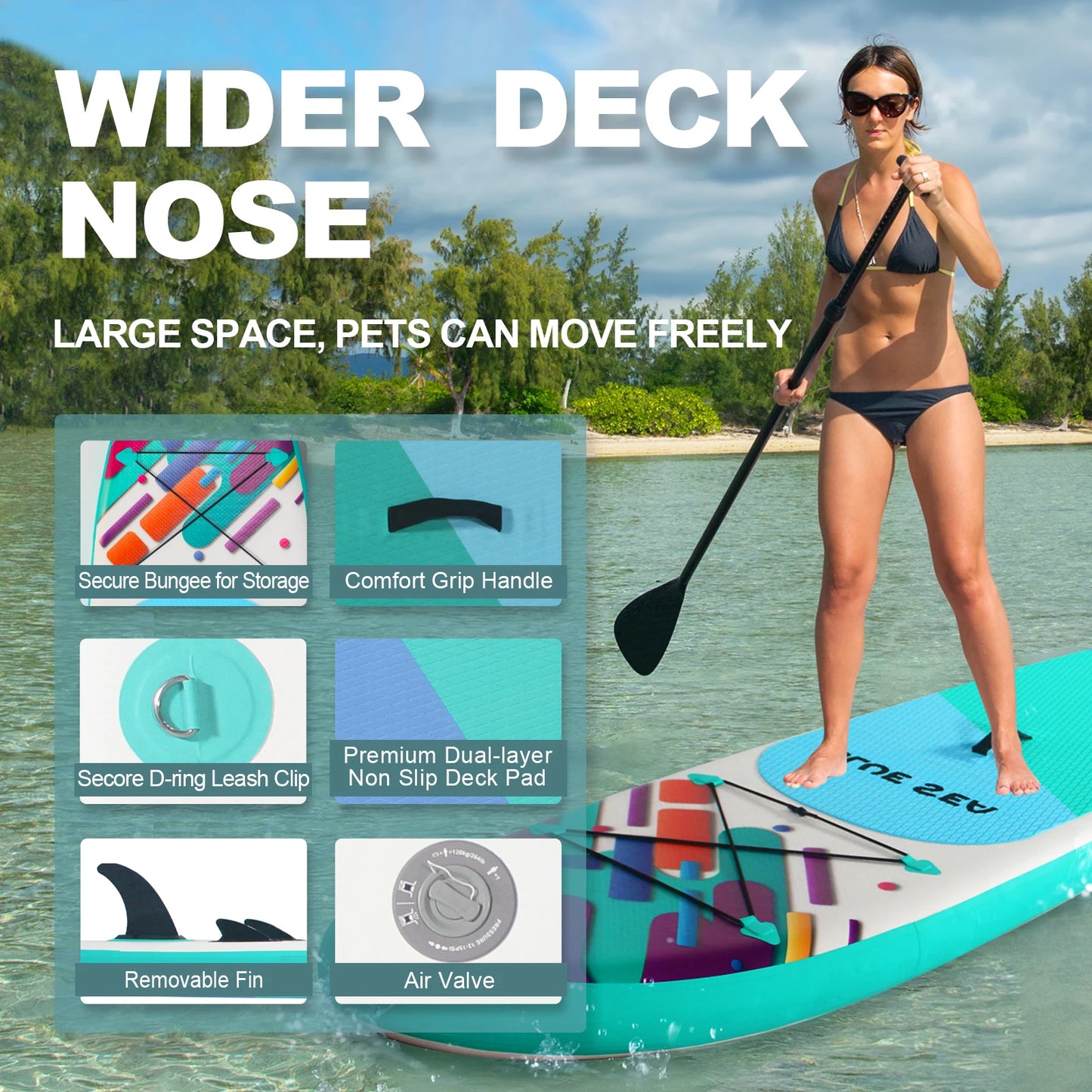 CADALENE Inflatable Stand Up Paddle Board for Adults