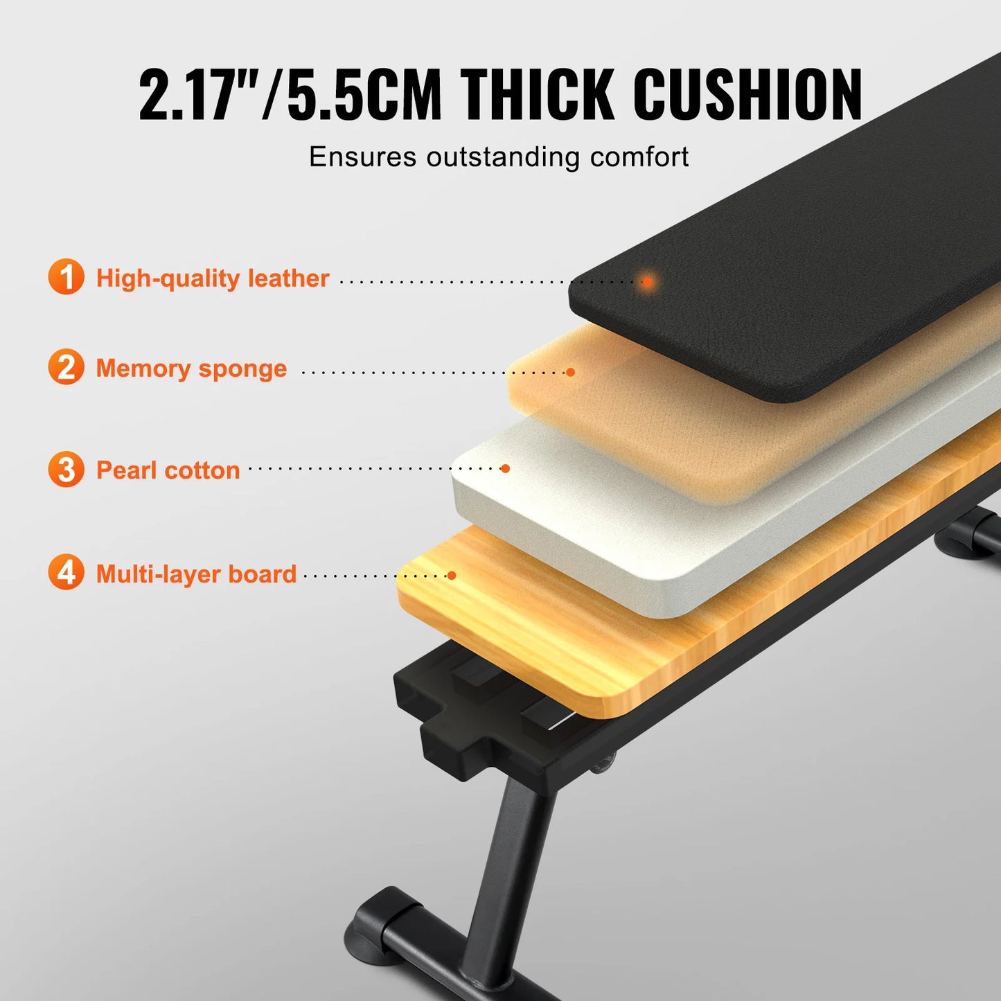 SucceBuy Flat Foldable Weight Bench For Full Body Workouts