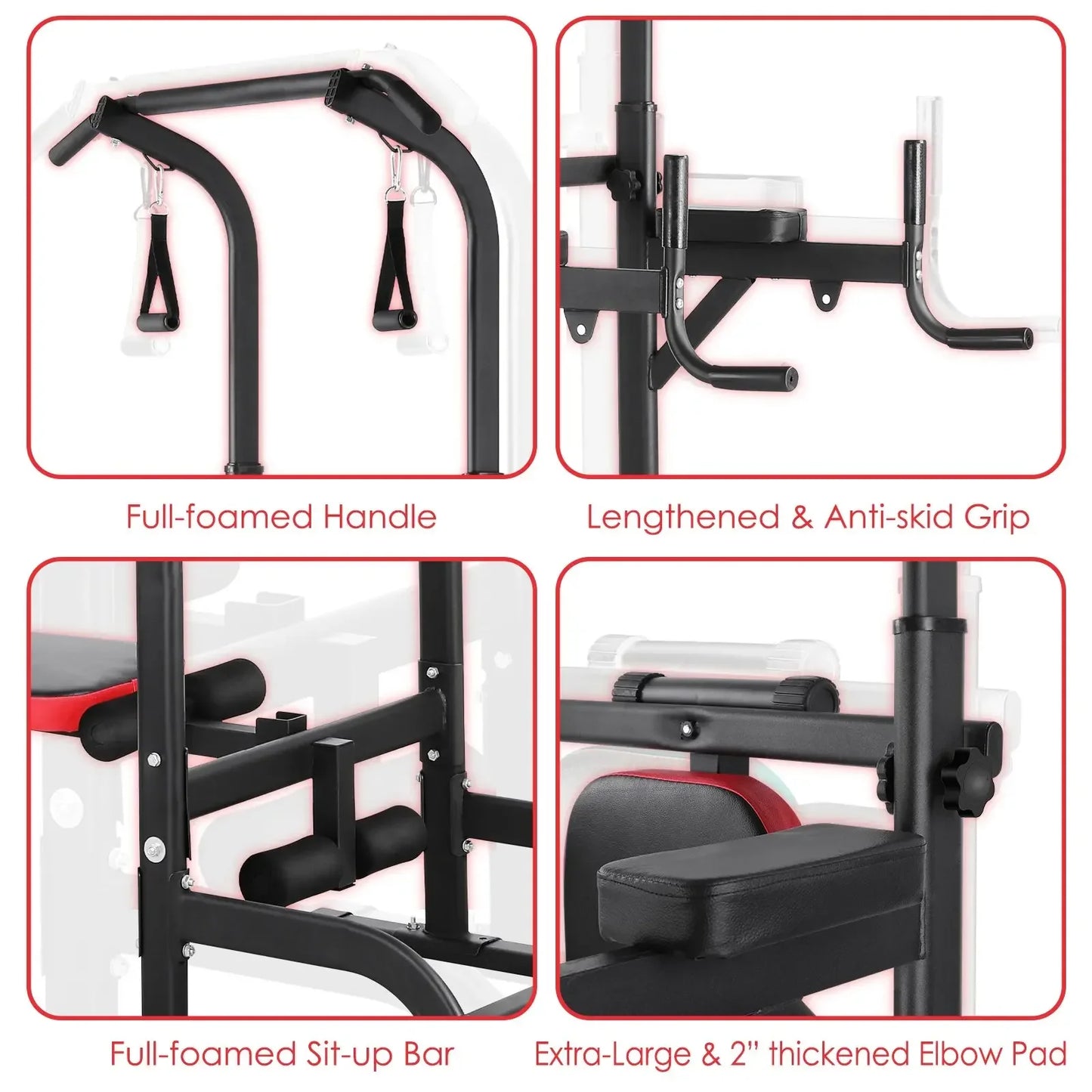 Power Tower With Adjustable Foldable Workout Bench, 200 Kg Load