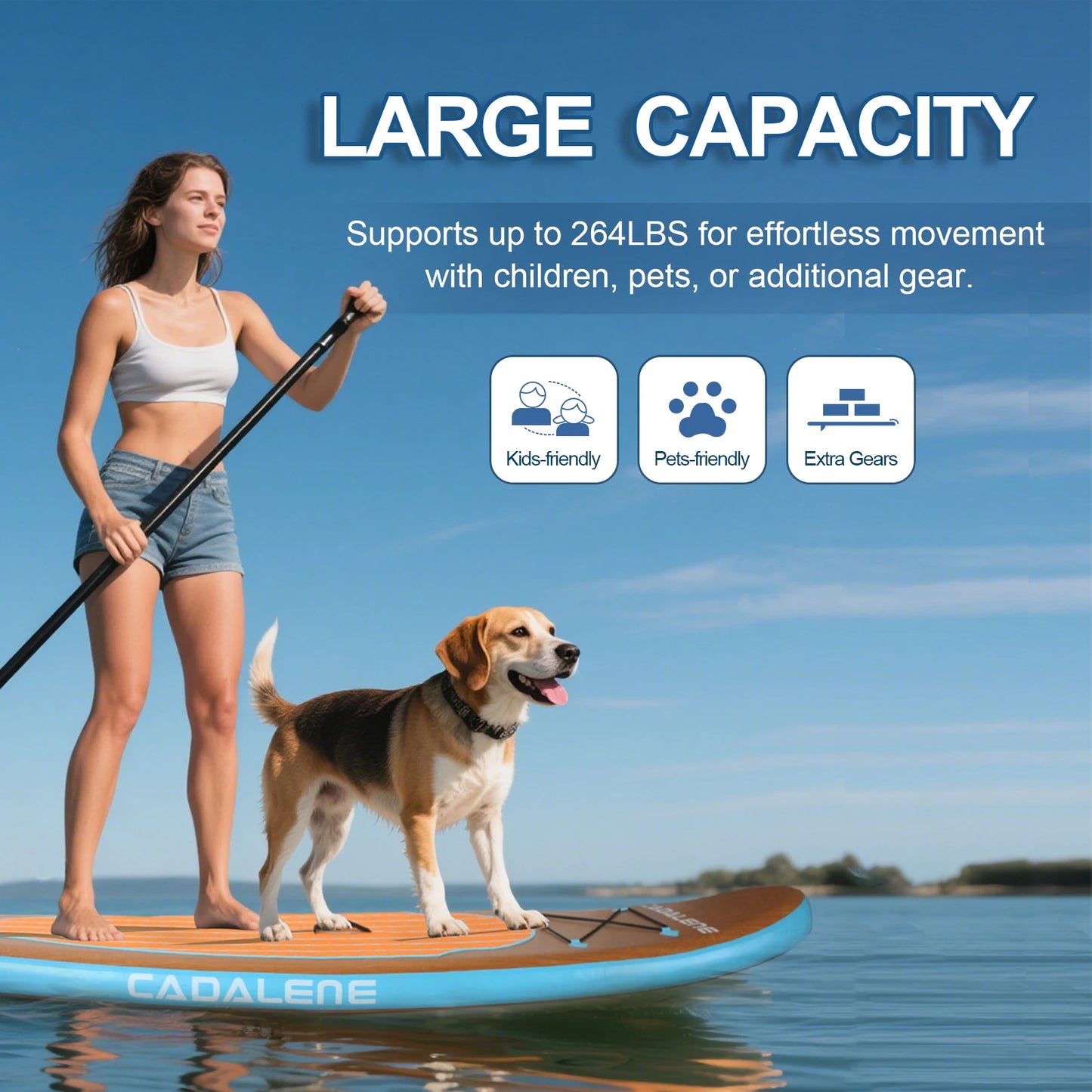 CADALENE Inflatable Stand Up Paddle Board Lightweight Durable SUP