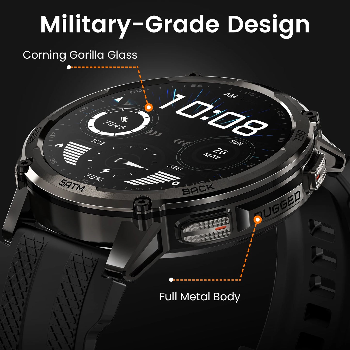 KOSPET Tank T4C Rugged Smartwatch With GPS And Health Tracking