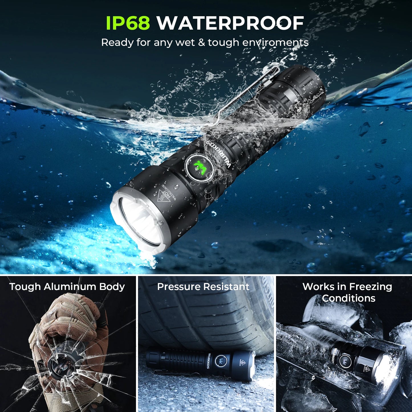 Wurkkos TS28 Mini Tactical Flashlight Rechargeable Long Range Lighting
