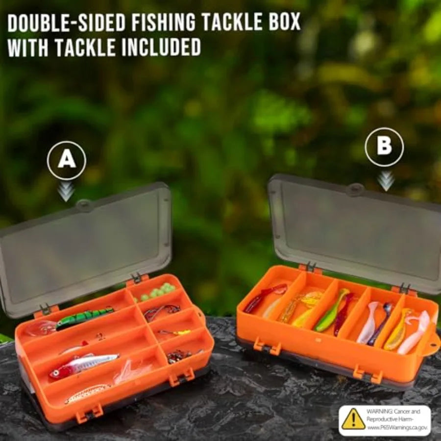 Telescoping Rod and Spinning Reel Combo with Lures Pliers Backpack