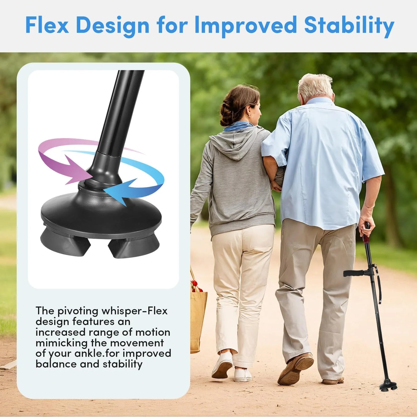LED Light Folding Walking Cane For Seniors And Adults