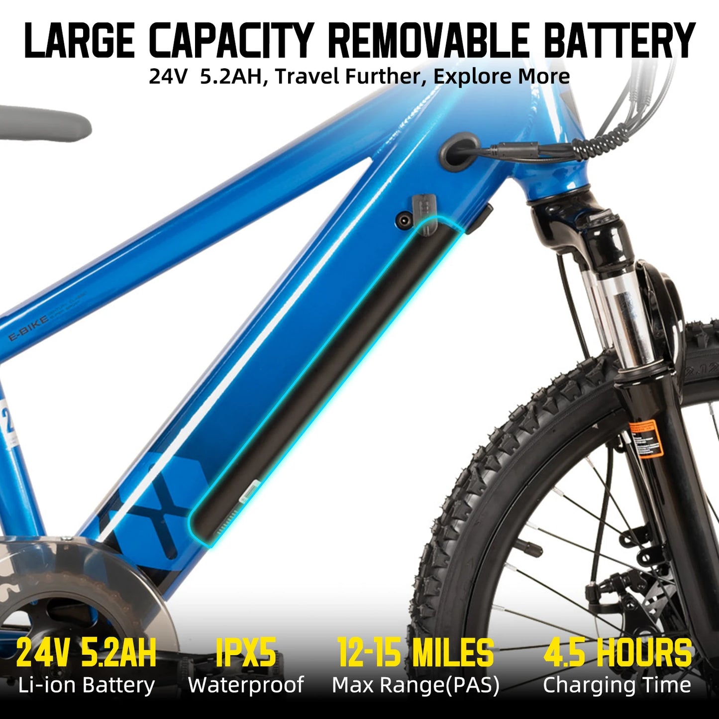 JOYSTAR Electric Bike For Kids 250W 15 MPH Mountain Bicycle