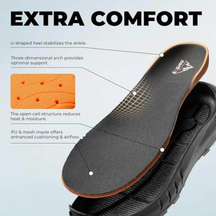NORTIV 8 Tactical Hiking Boots With Cushioned Sole And Side Zip