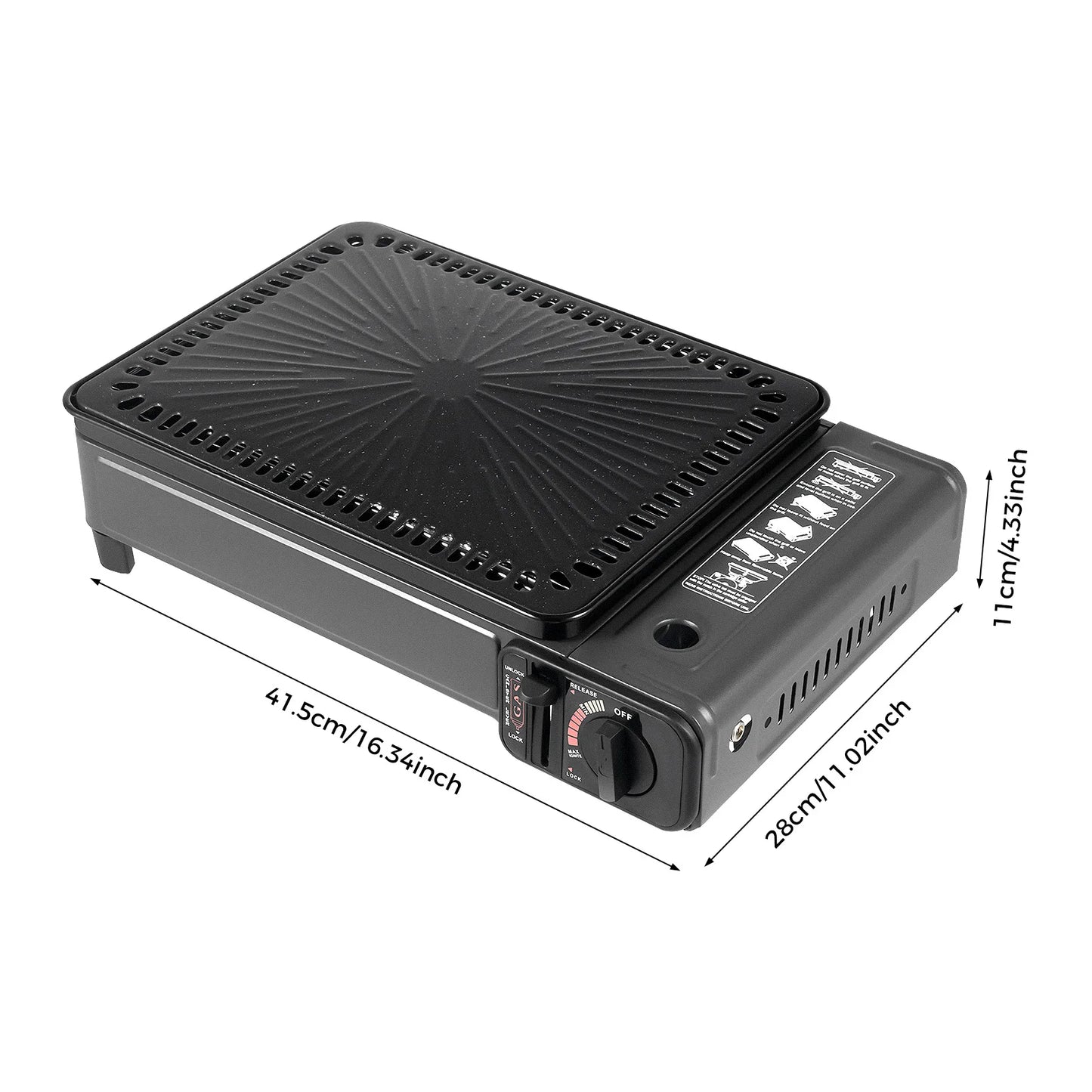 Portable Camping Grill Gas Stove Butane Gas Stove For Camping, Traveling, Trekking  0.25-0.3mpa 41.5*28*11cm