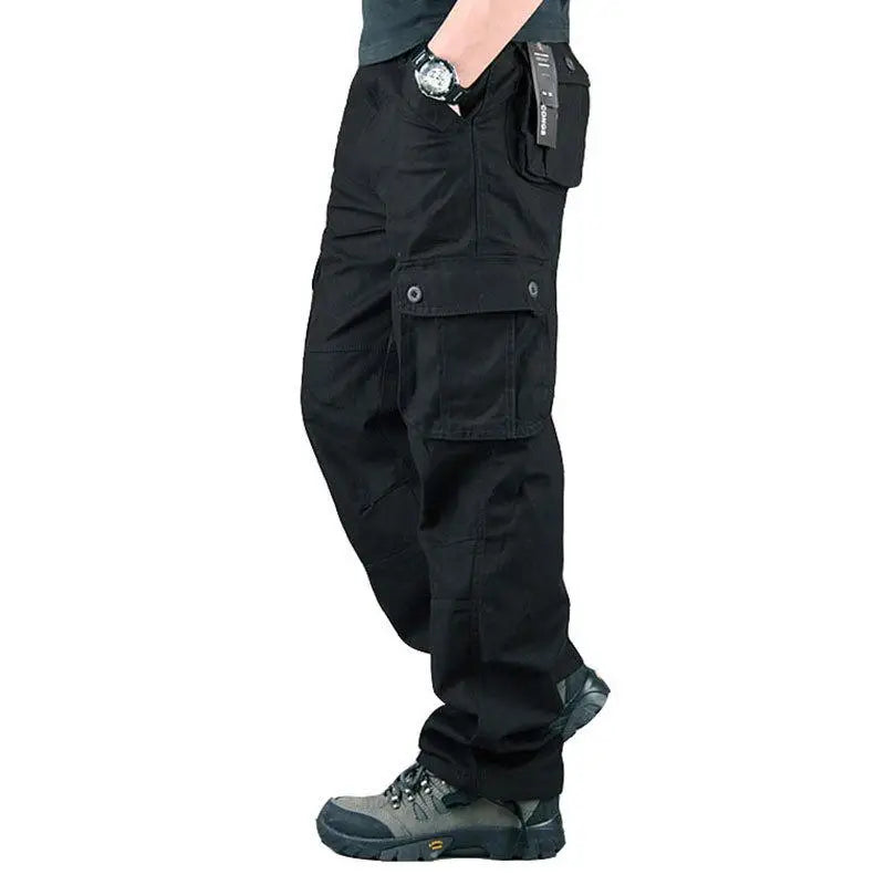 NONECN Tactical Cargo Pants For Men Cotton Outdoor Work Trousers