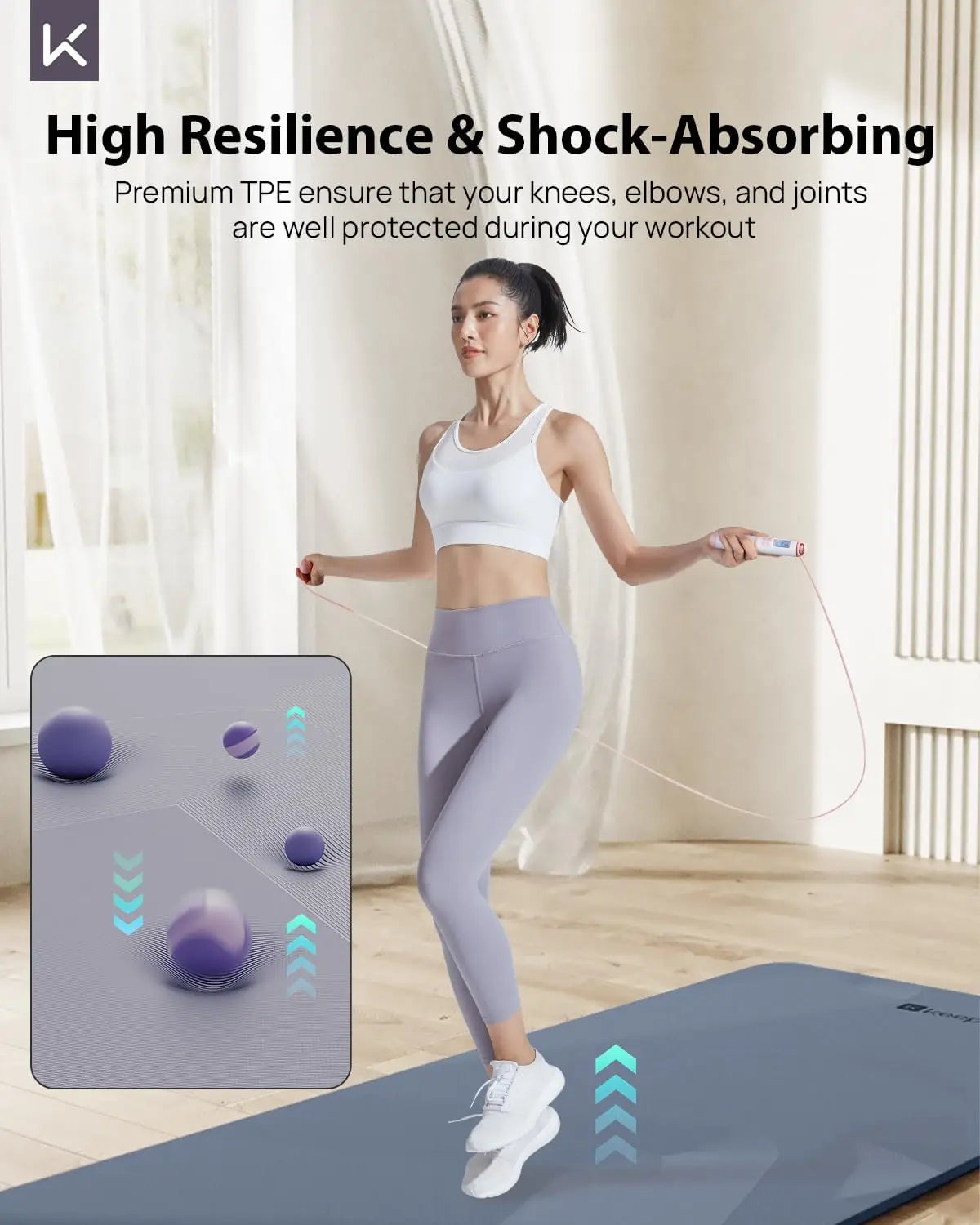 Extra Wide Yoga Mat Non Slip Eco Friendly Pilates Fitness