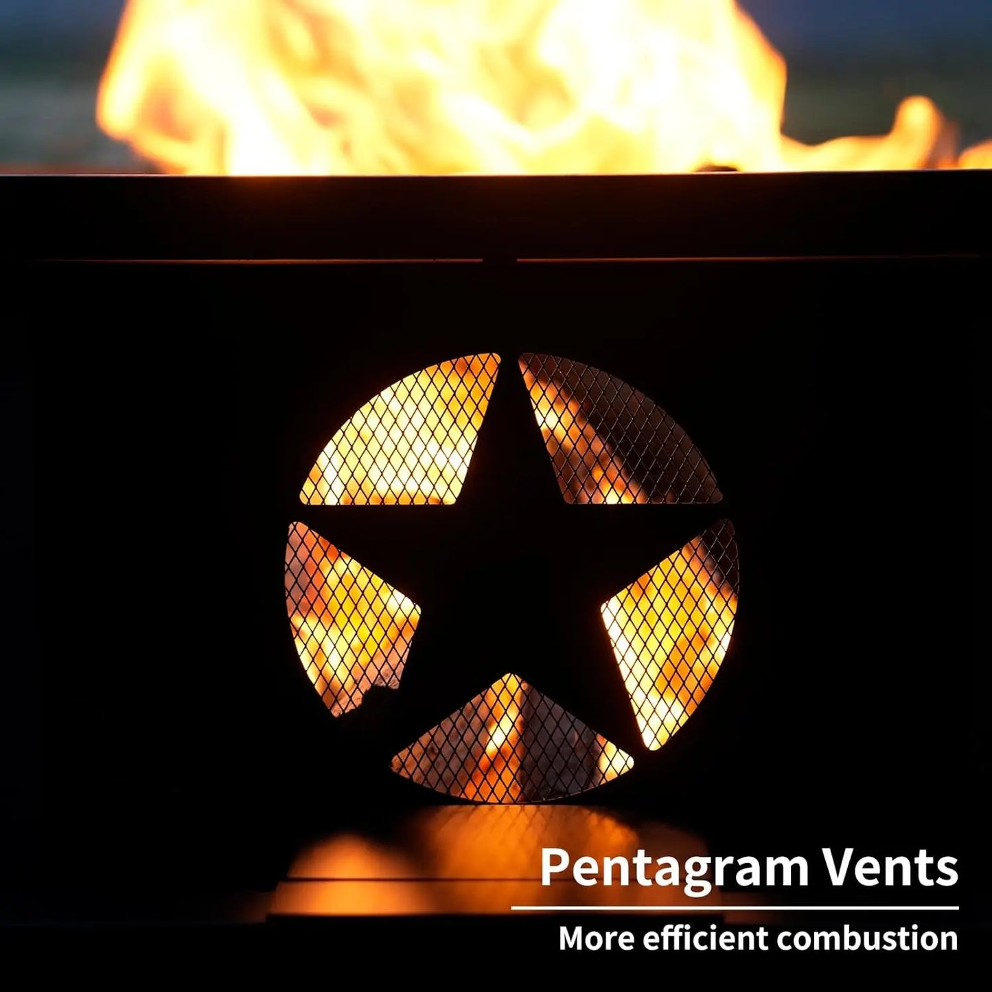 Outdoor Octagonal Wood Burning Fire Pit Powder Coated Heavy Duty