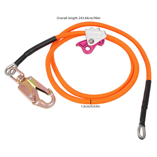 Durable High-Visibility Sling Device: Polyester Fiber, Steel Core, 3-Locking Carabiner, High Carrying Capacity for Climbers