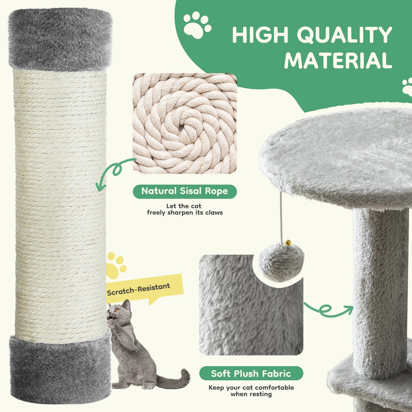 JHK Cat Tree Multi-Cat Climbing Tower For Indoor Cats